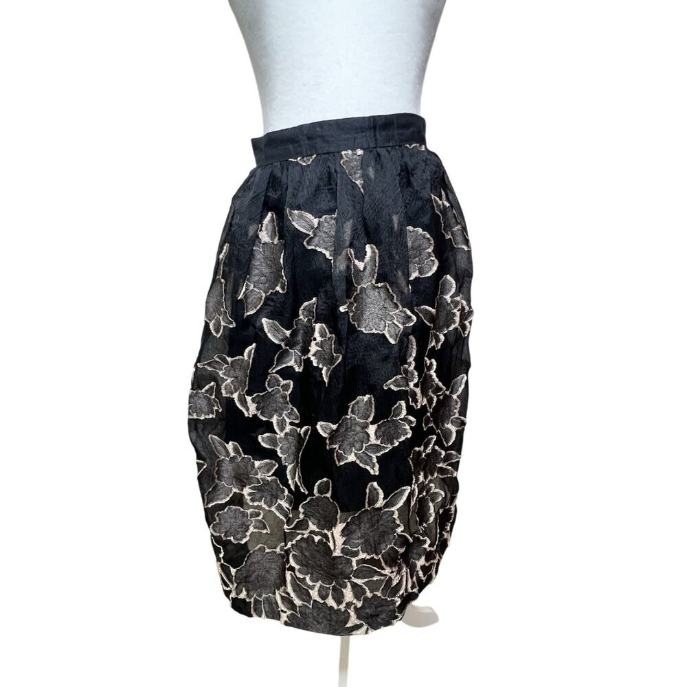 Dark Fairy Whimsigoth Women’s Skirt Sz 6 Black Floral Goth Artsy Halloween
